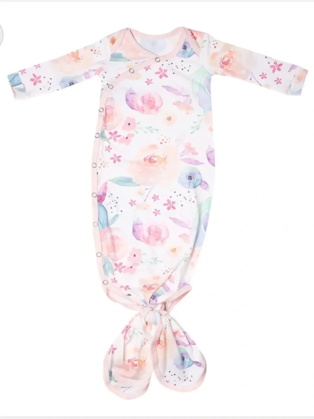 Copper Pearl Newborn Knotted Gown - Bloom Baby Floral Pink NWT New Jersey